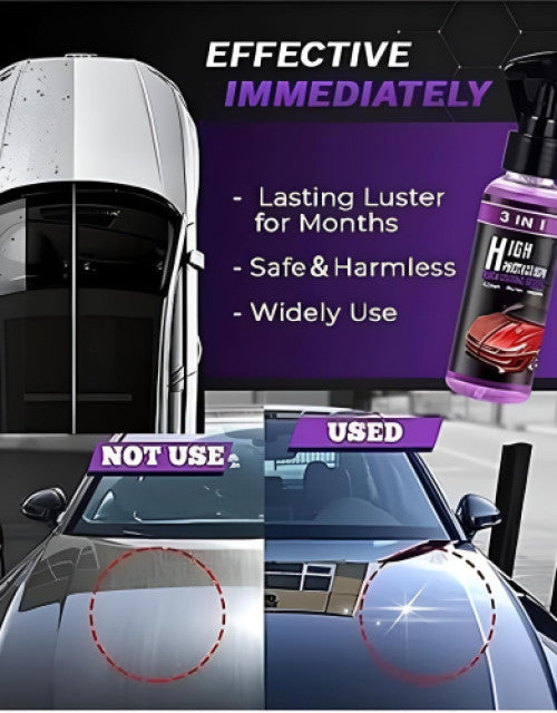 3 in 1 High Protection Car Quick Coating Spray, Car Rapid Ceramic Paint Coating, Nano Polishing Spray (Pack of 1)