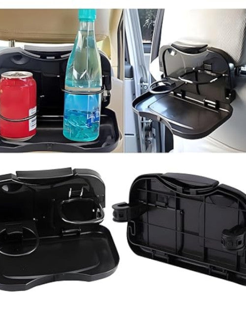 Car Travel Plastic Fold able Meal Drink Cup Tray ( Pack Of 2 )