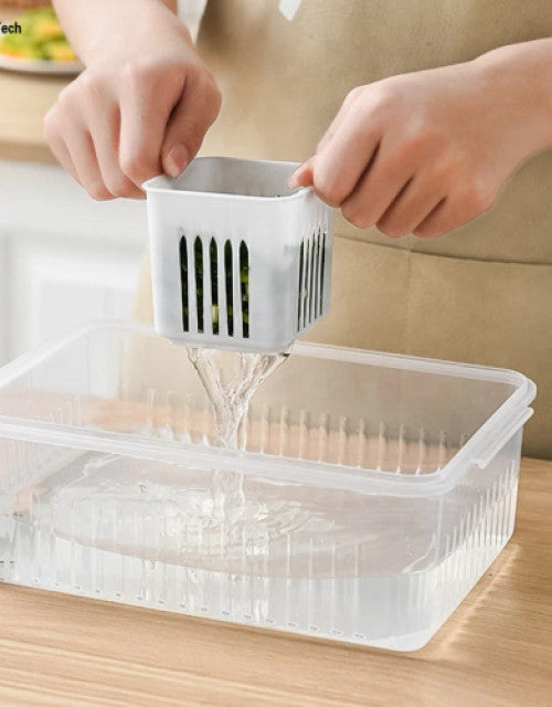 Food Storage Containers With Lids Airtight,6-In-1 Storage Box Kitchen Scallion Storage Box